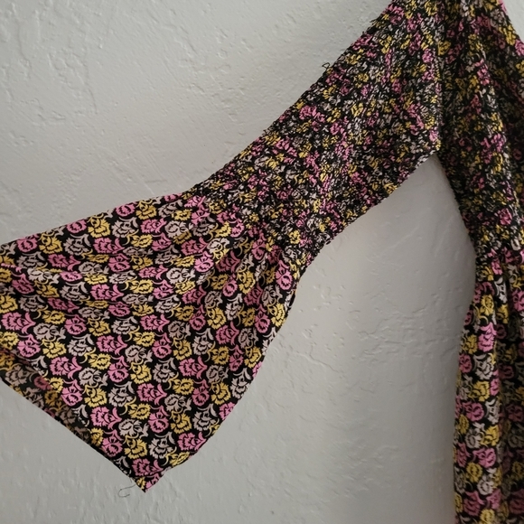 A.L.C. Agra Off The Shoulder Fliral Print Silk Top Size 14 - Picture 5 of 5